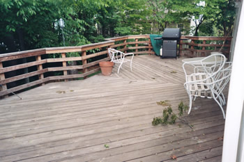 a dirty house deck